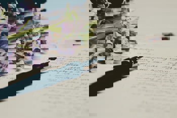 Pen And Paper Image With Flowers